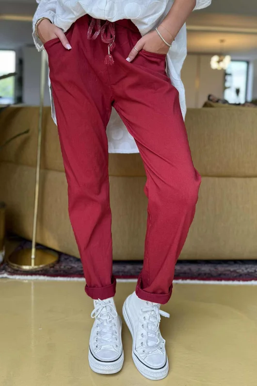 Made in Italy Luxury Smooth Magic Trouser Bordeaux